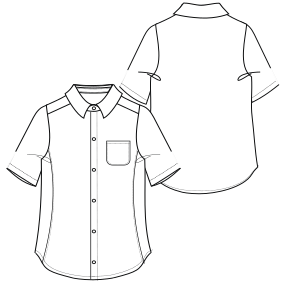 Moldes de confeccion para UNIFORMES Camisas Camisa 6828